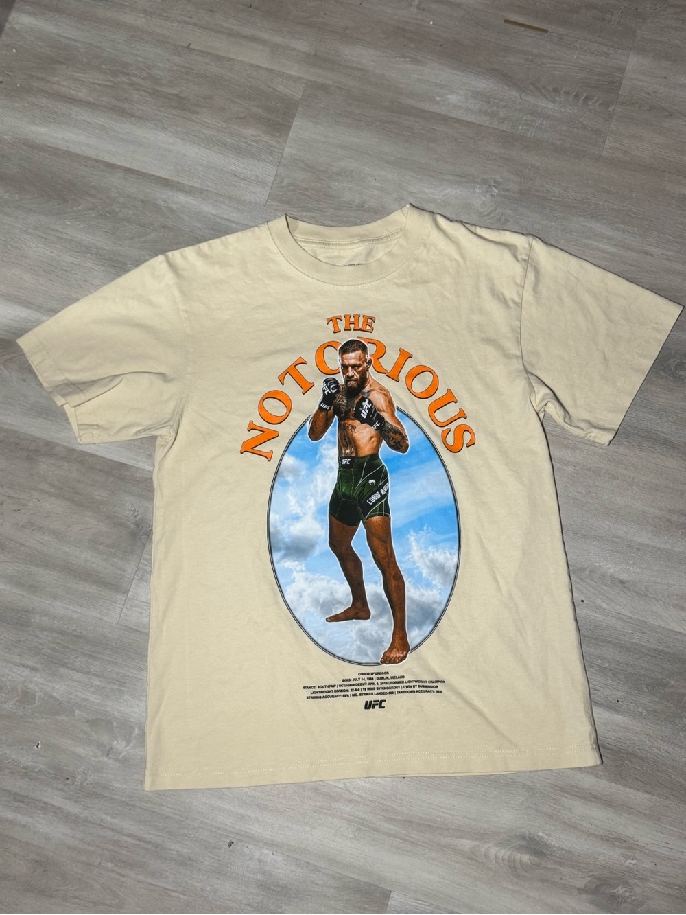 UFC Cream 'The Notorious' Graphic Short Sleeve Tee Connor McGregor